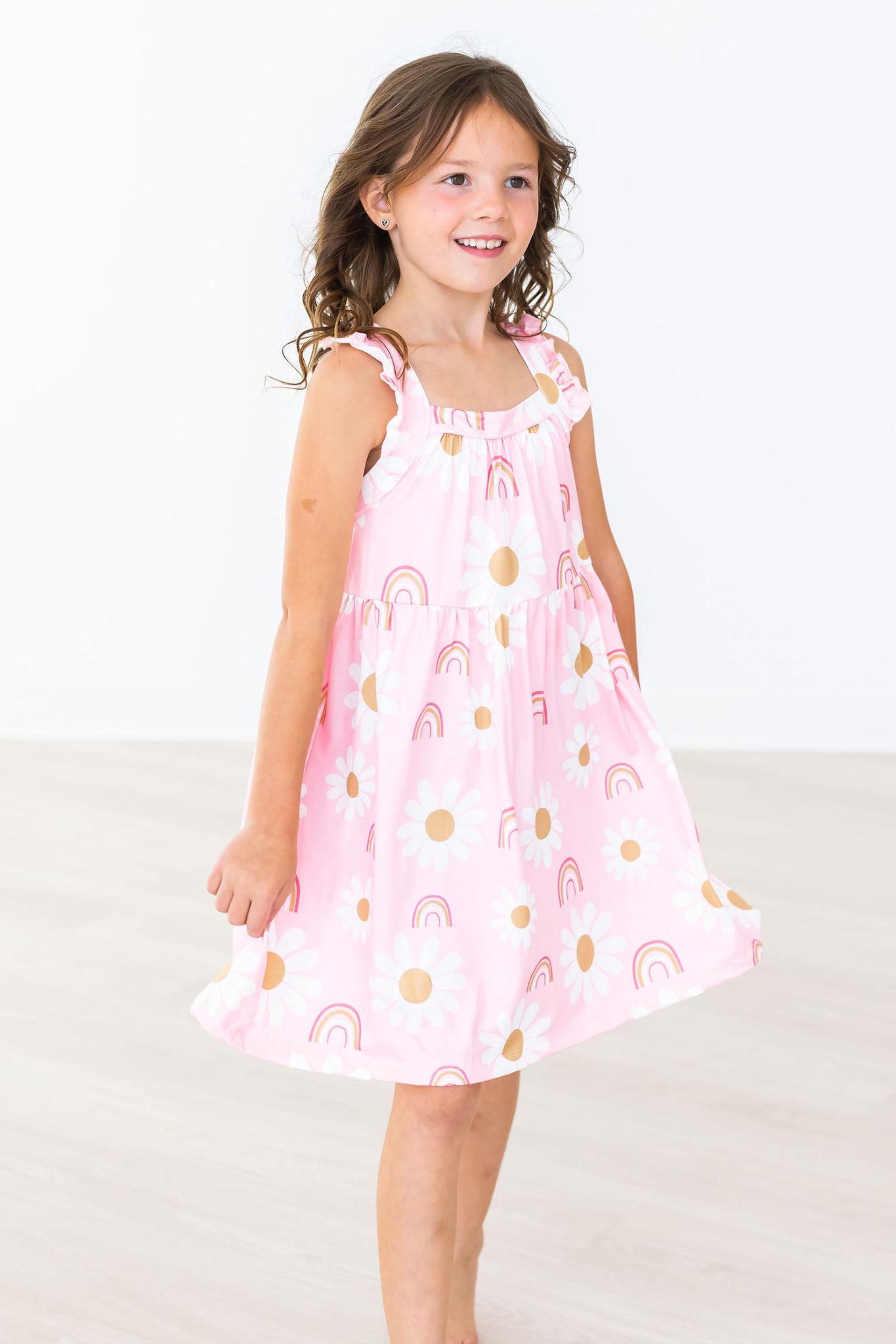 Sunshine Ruffle Cross Back Dress