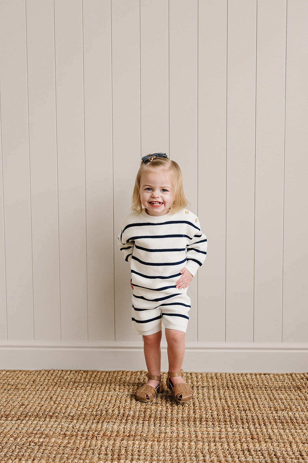 Navy Stripe Cotton Knit Sweater for Kids