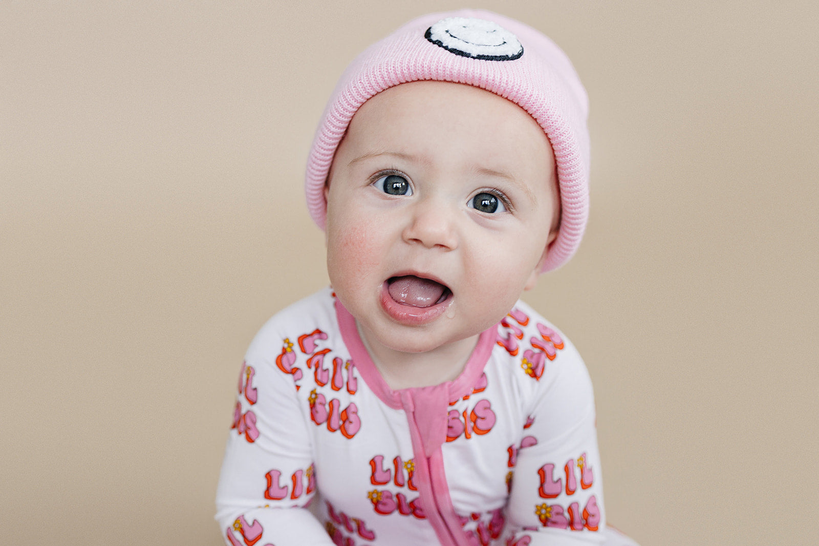 Baby Girl Lil Sis Bamboo Zip Pajama Romper