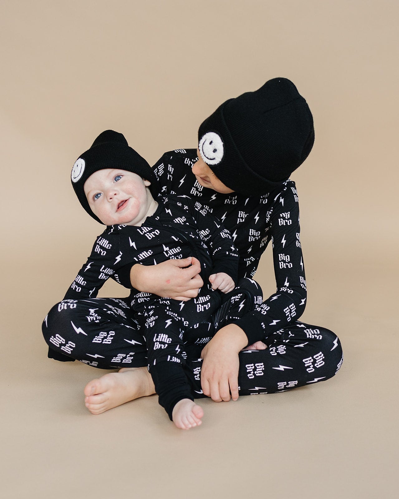 Baby Boy Little Bro Bamboo Zip Pajama Romper