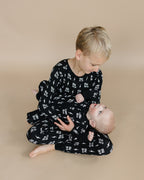 Baby Boy Little Bro Bamboo Zip Pajama Romper