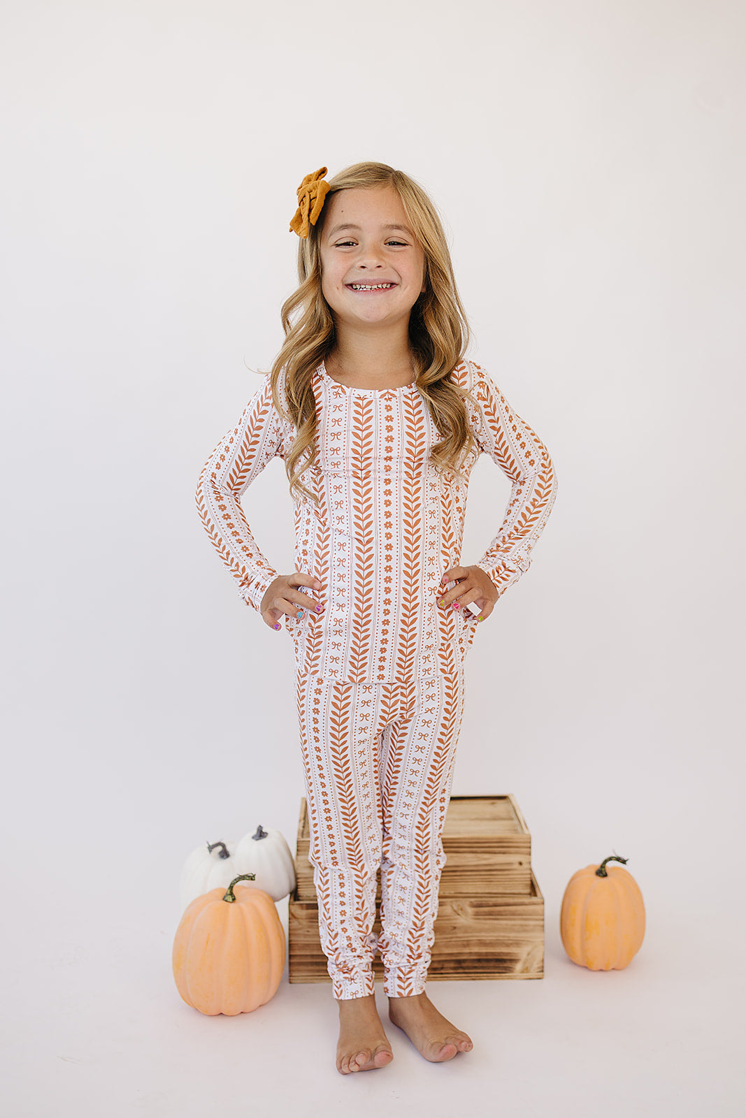 Boho Daisy Bamboo Two-Piece Pajama Set