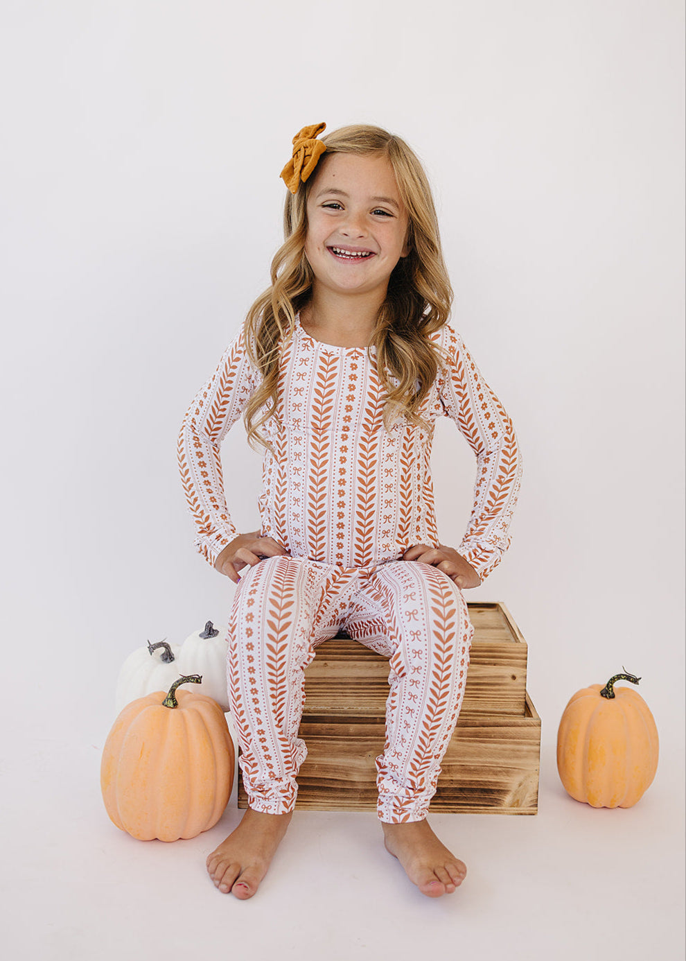 Boho Daisy Bamboo Two-Piece Pajama Set