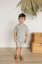 Heather Grey Cotton Pocket Shorts for Kids