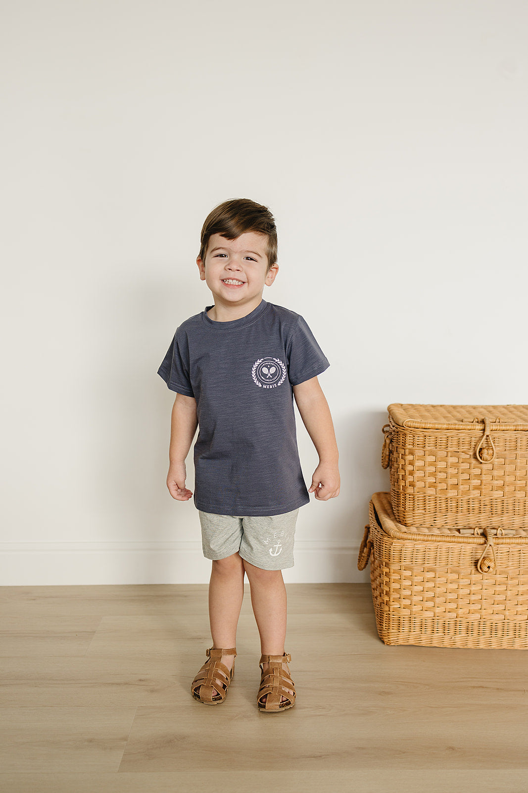 Heather Grey Cotton Pocket Shorts for Kids