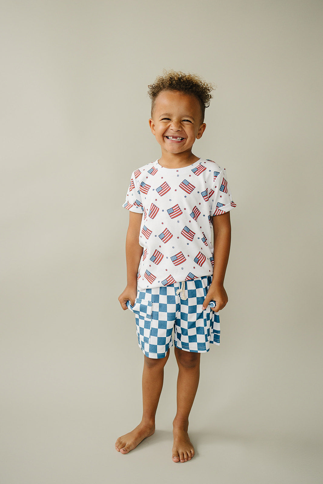 Boy Patriotic Vibes Cargo Shorts Set