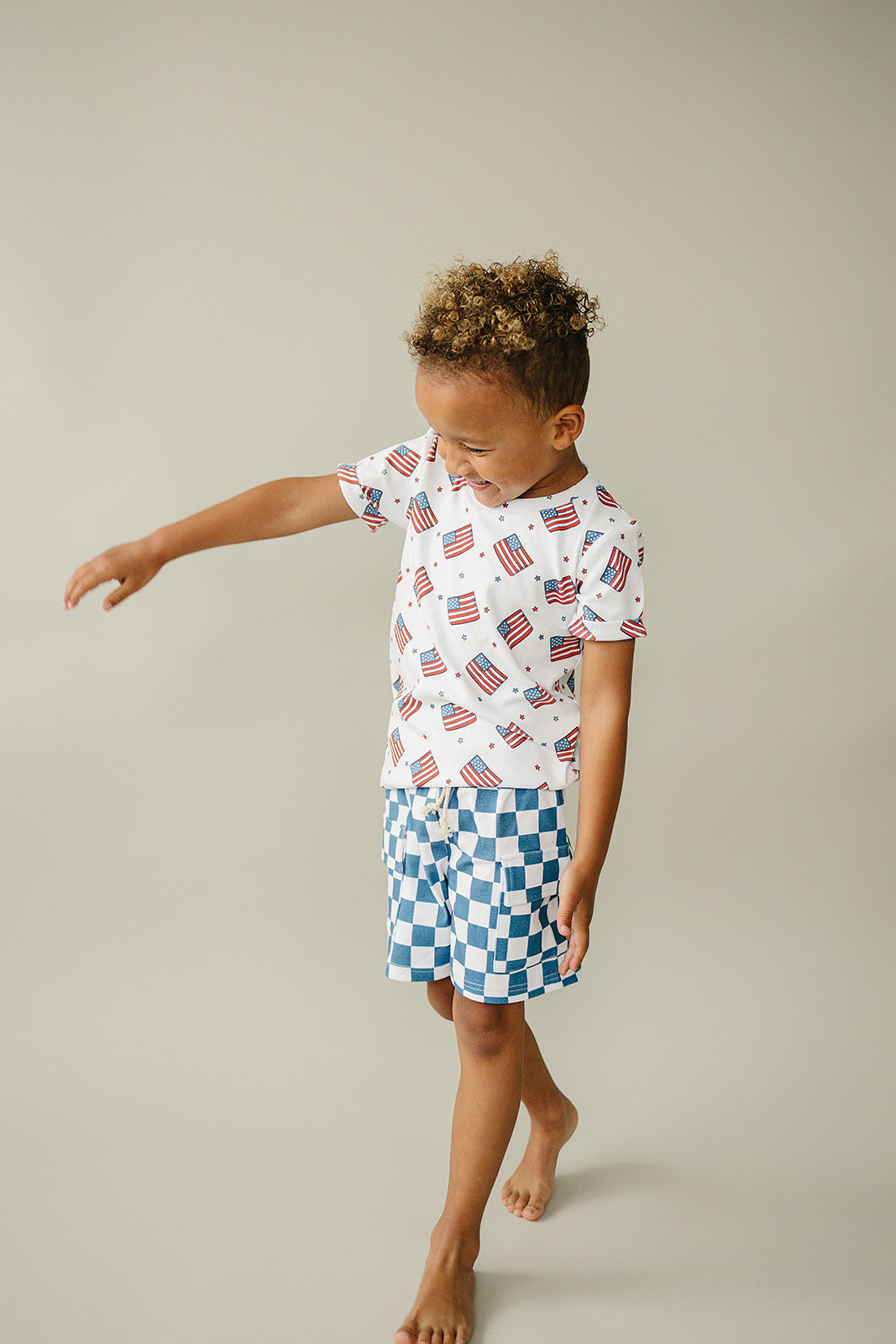 Boy Patriotic Vibes Cargo Shorts Set