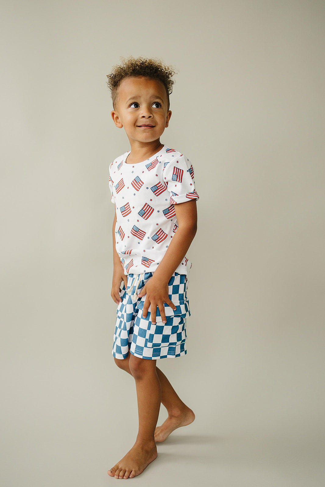 Boy Patriotic Vibes Cargo Shorts Set