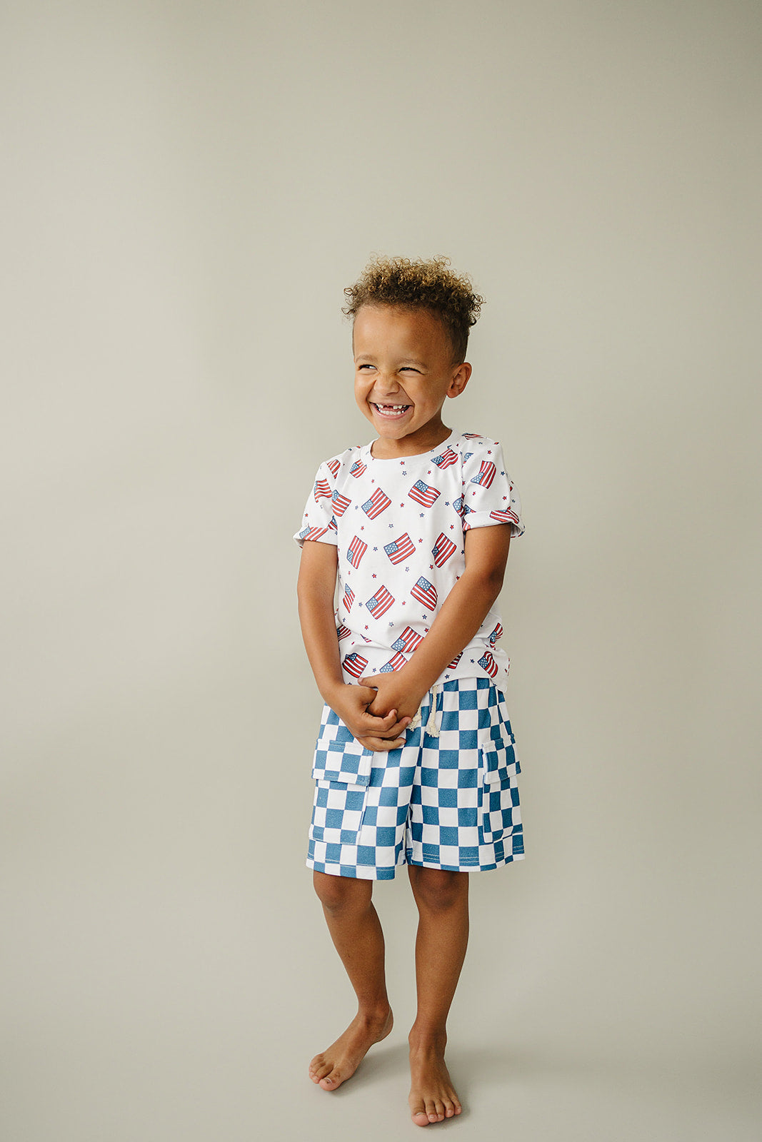 Boy Patriotic Vibes Cargo Shorts Set