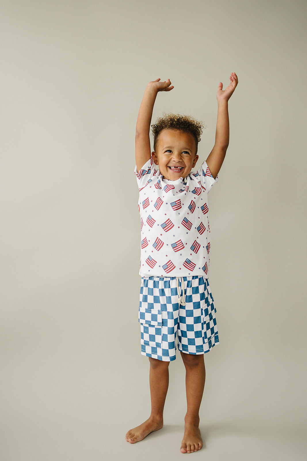 Boy Patriotic Vibes Cargo Shorts Set