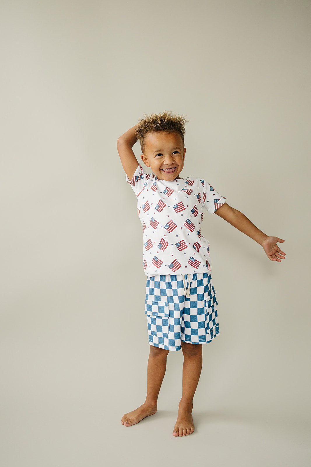 Boy Patriotic Vibes Cargo Shorts Set