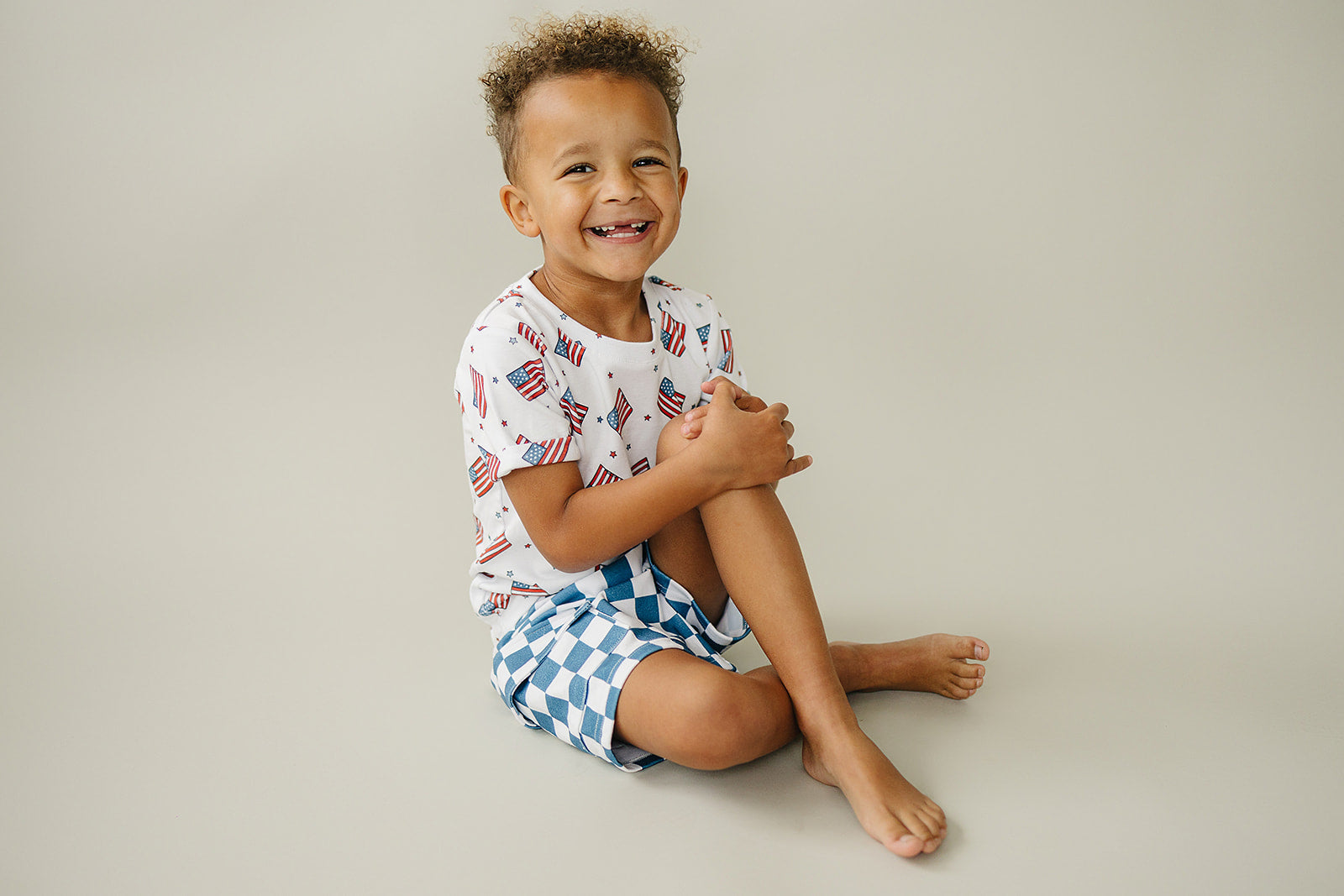 Boy Patriotic Vibes Cargo Shorts Set