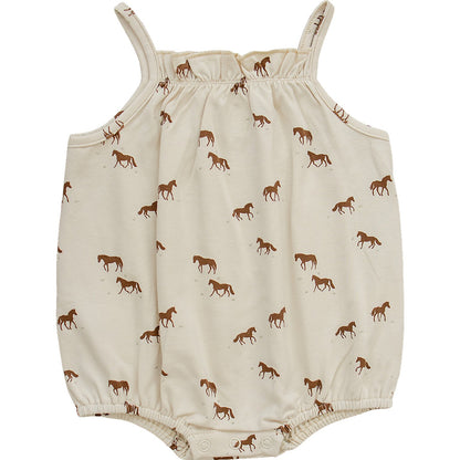 Baby Girl Horse Tank Bubble Romper