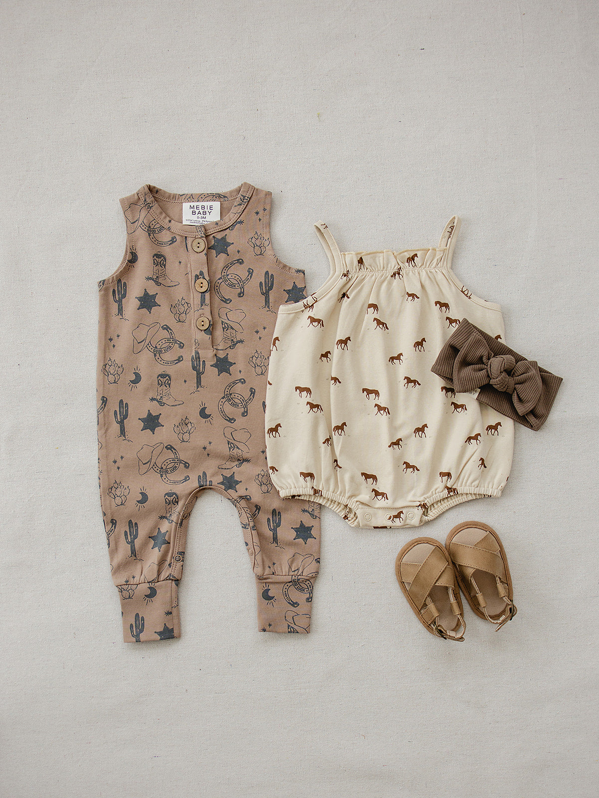 Baby Girl Horse Tank Bubble Romper