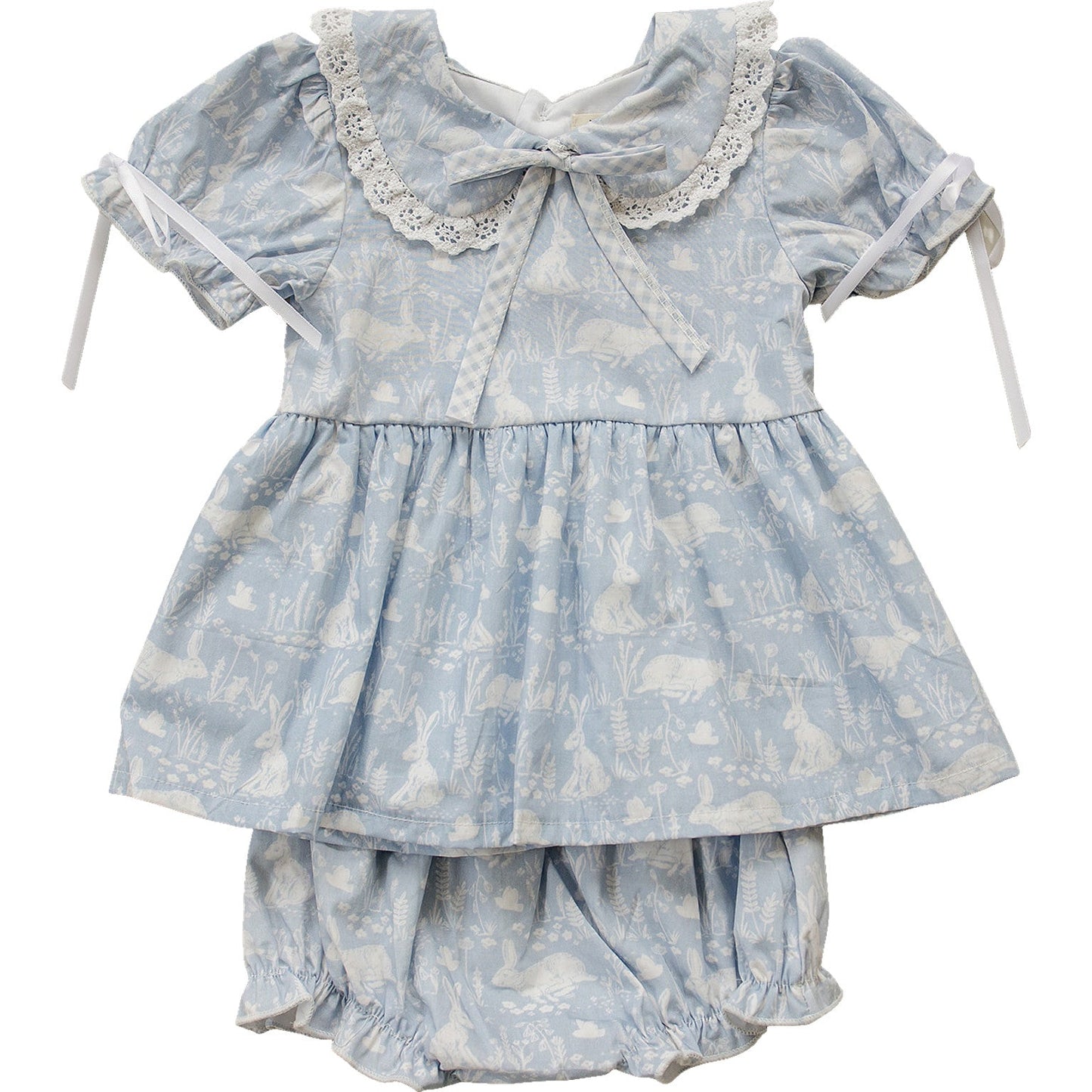 Baby Girl Blue Bunny Bloomer Set