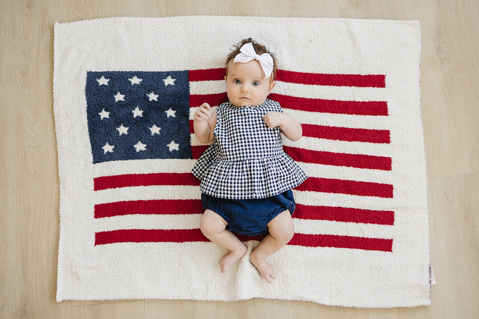 Baby Girl Navy Gingham Peplum Set
