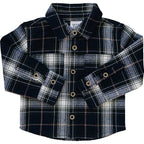 Navy Plaid Button Up Shirt
