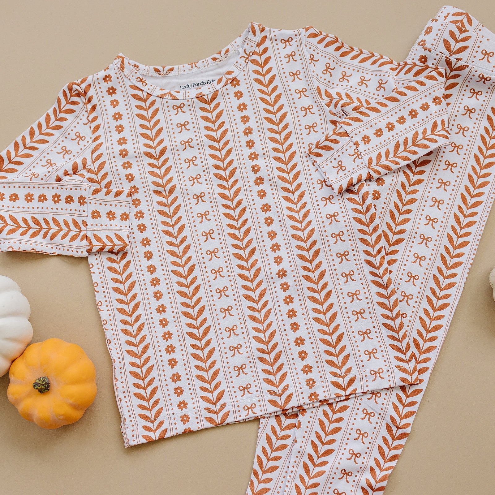Boho Daisy Bamboo Two-Piece Pajama Set