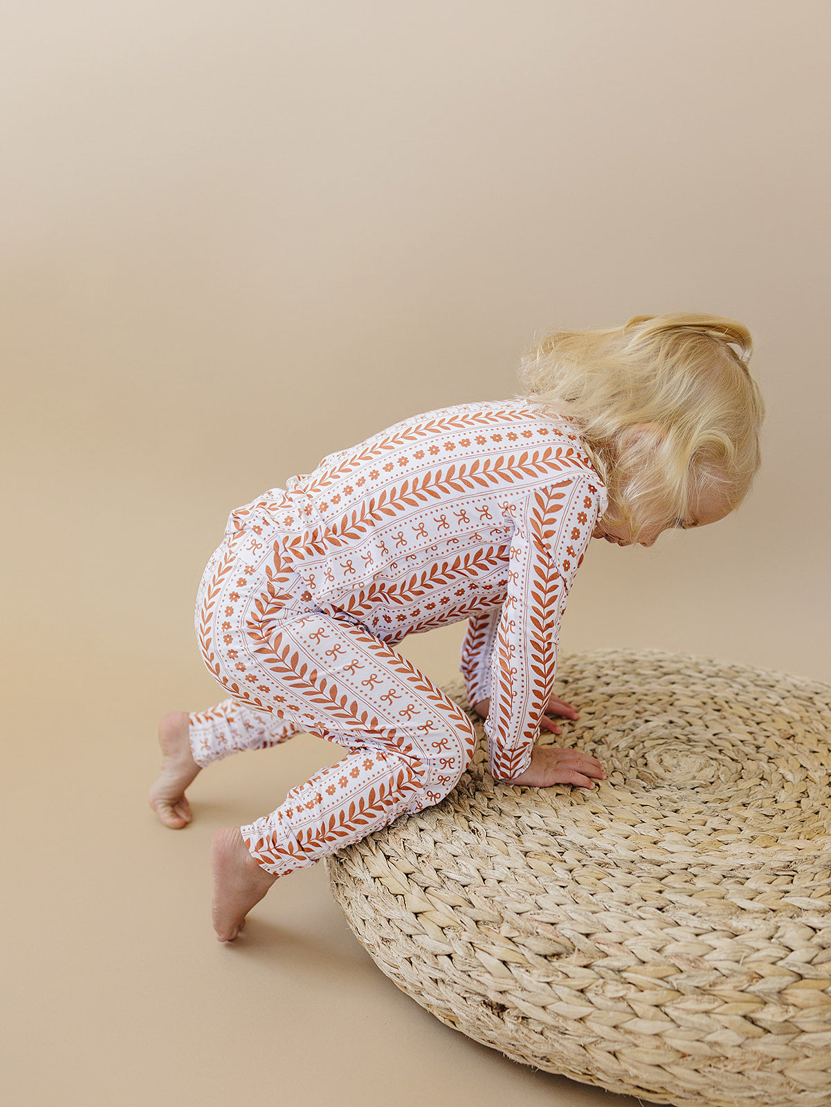 Boho Daisy Bamboo Two-Piece Pajama Set