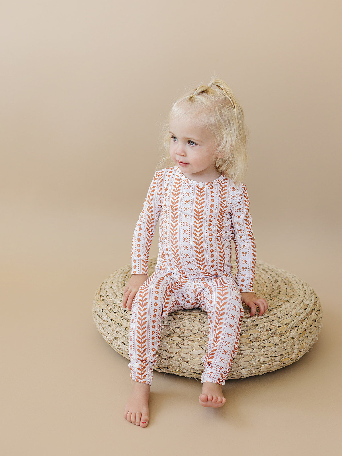 Boho Daisy Bamboo Two-Piece Pajama Set