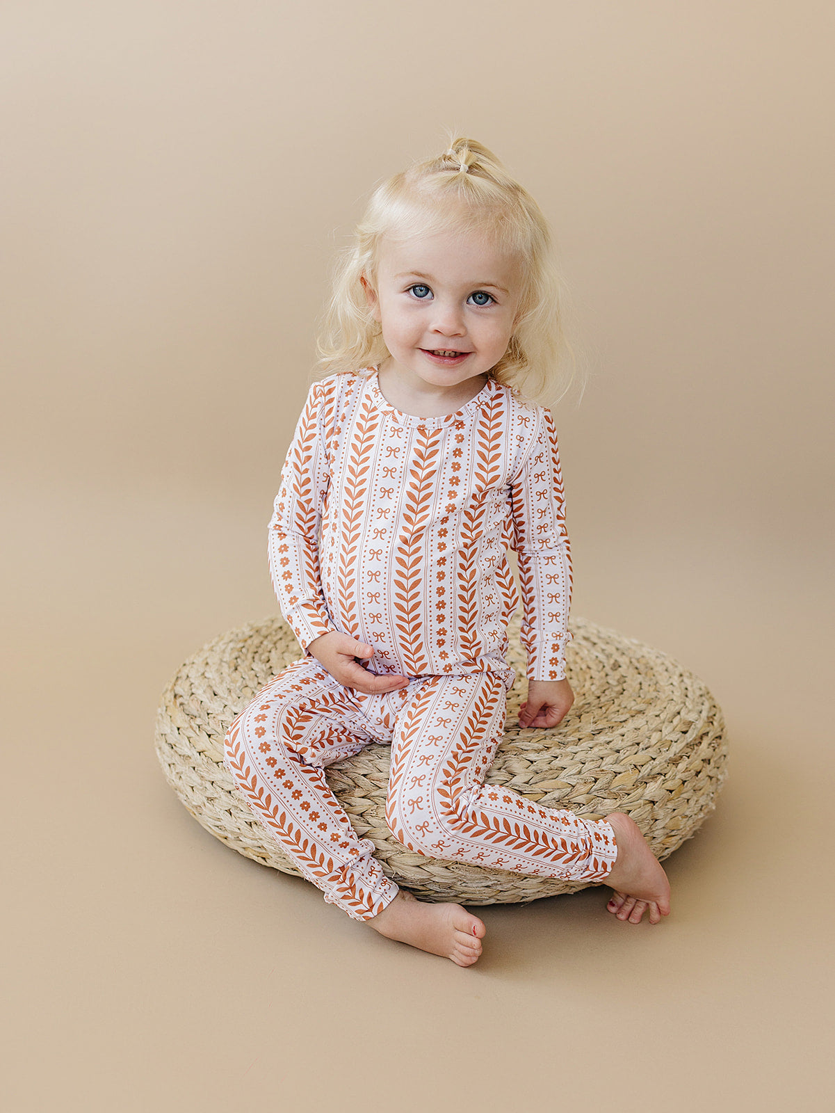 Boho Daisy Bamboo Two-Piece Pajama Set