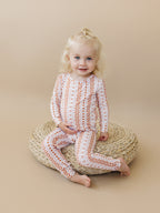 Boho Daisy Bamboo Two-Piece Pajama Set
