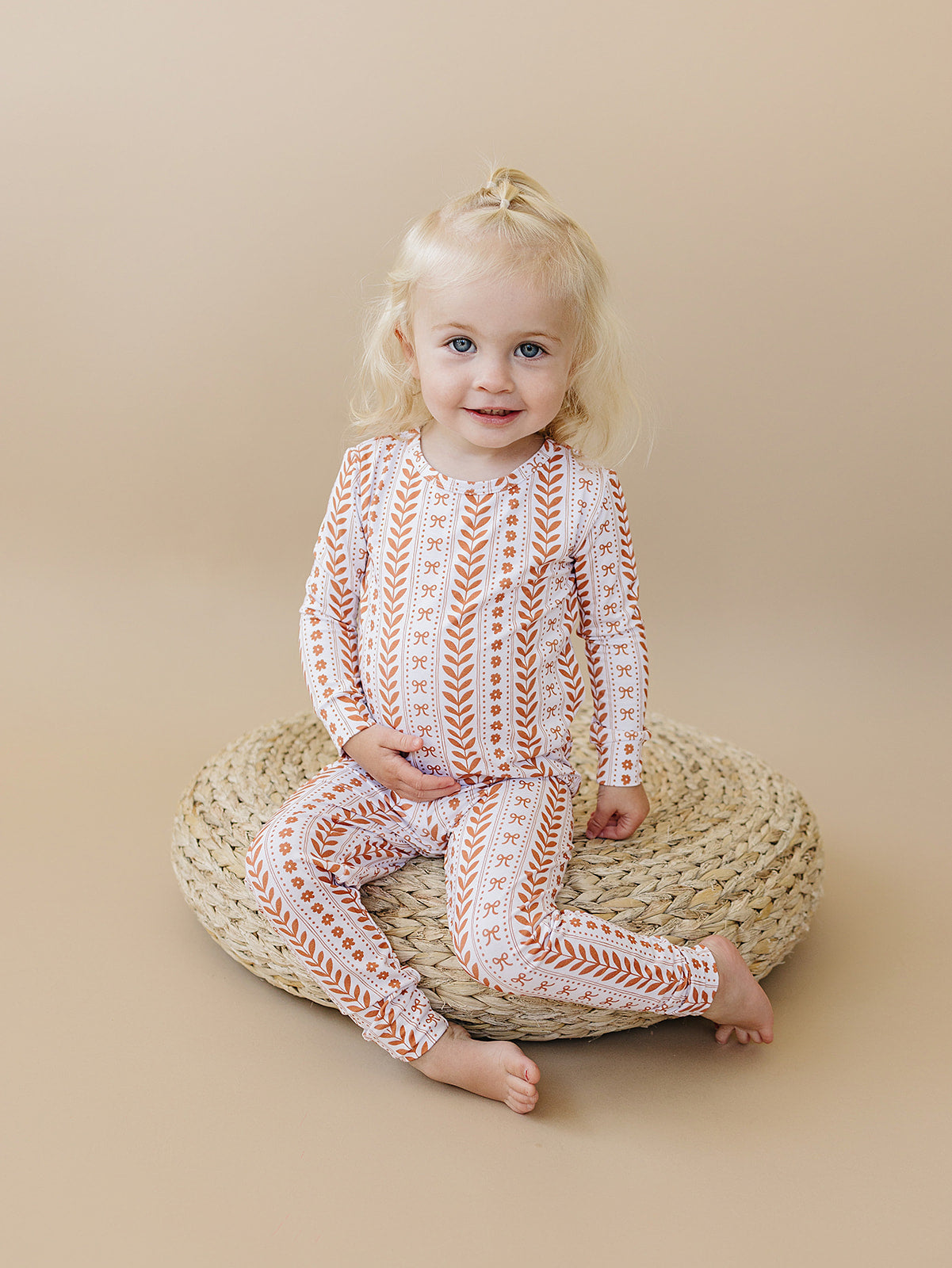 Boho Daisy Bamboo Two-Piece Pajama Set