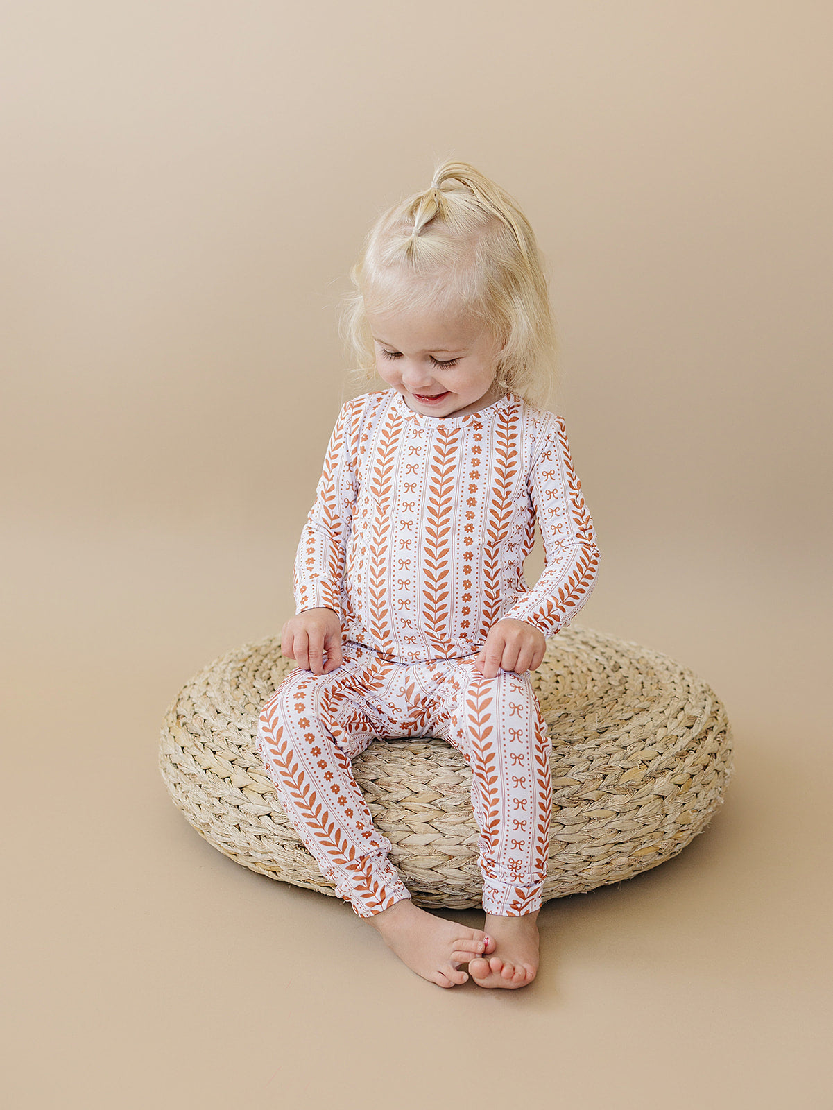 Boho Daisy Bamboo Two-Piece Pajama Set