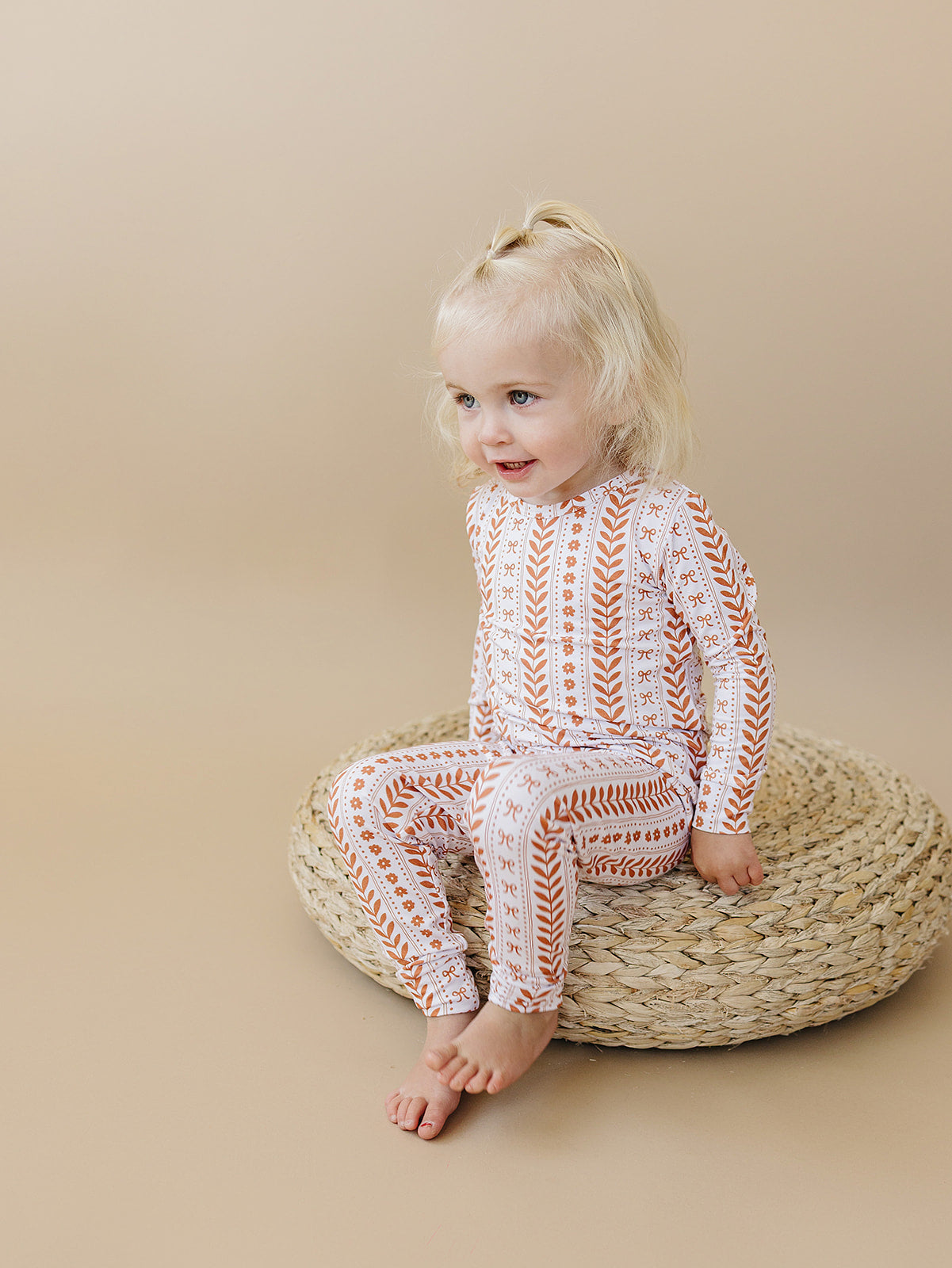 Boho Daisy Bamboo Two-Piece Pajama Set