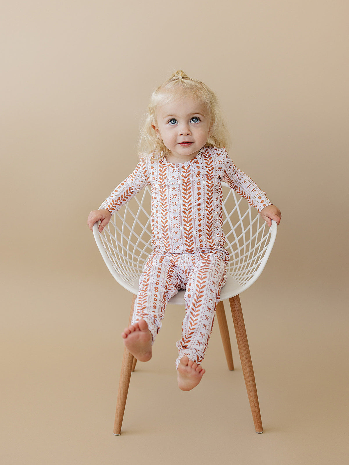 Boho Daisy Bamboo Two-Piece Pajama Set