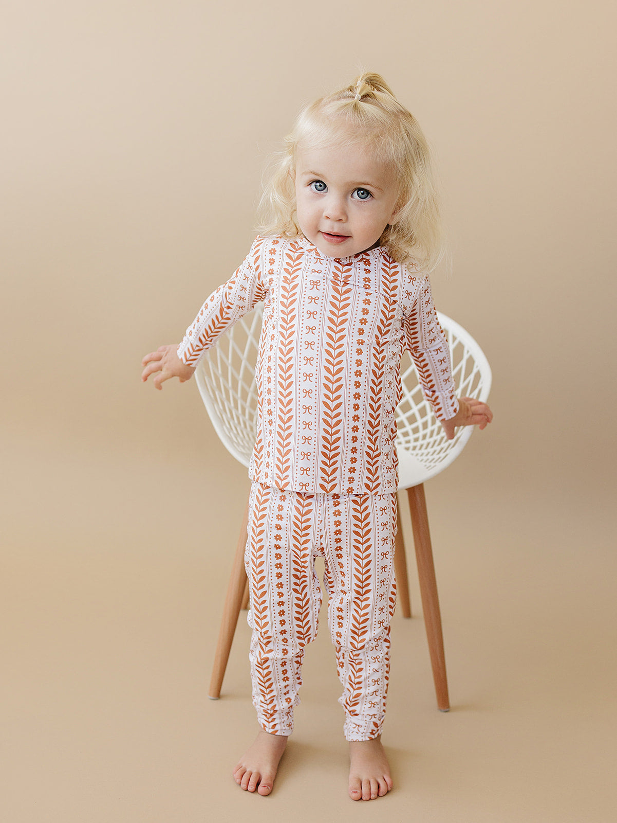 Boho Daisy Bamboo Two-Piece Pajama Set