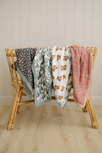 Forrest + Green Stripes Muslin Quilt