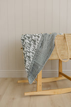 Forrest + Green Stripes Muslin Quilt