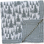 Forrest + Green Stripes Muslin Quilt