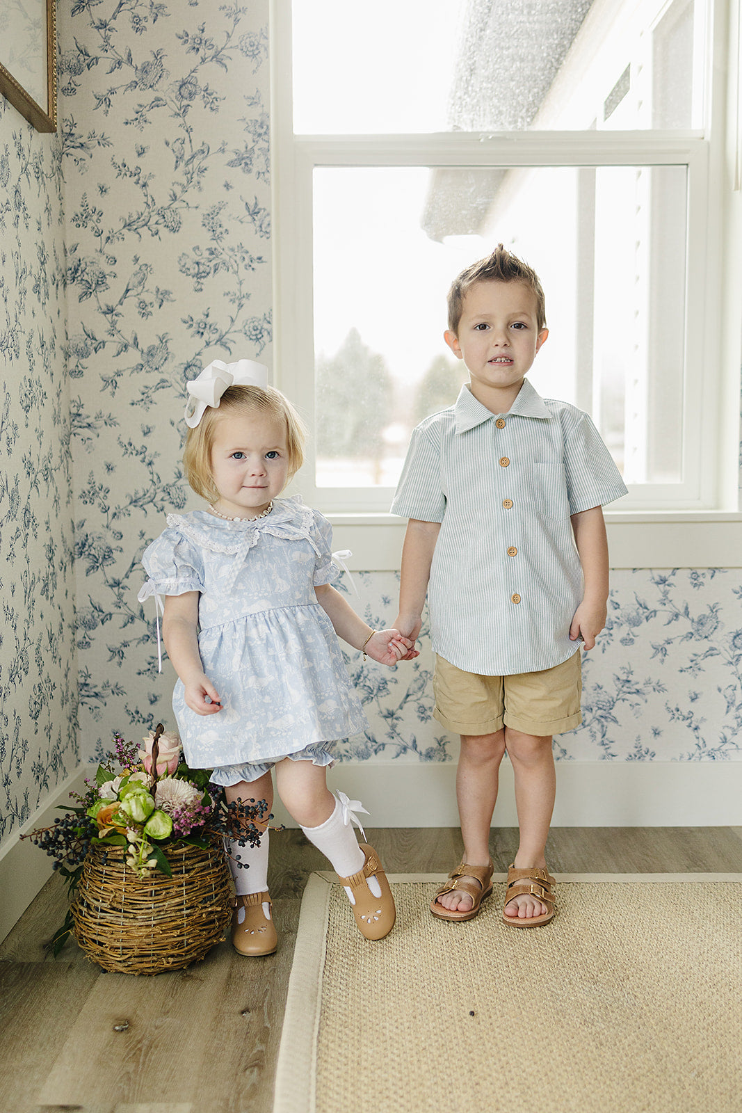 Baby Girl Blue Bunny Bloomer Set