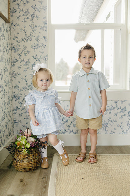 Baby Girl Blue Bunny Bloomer Set
