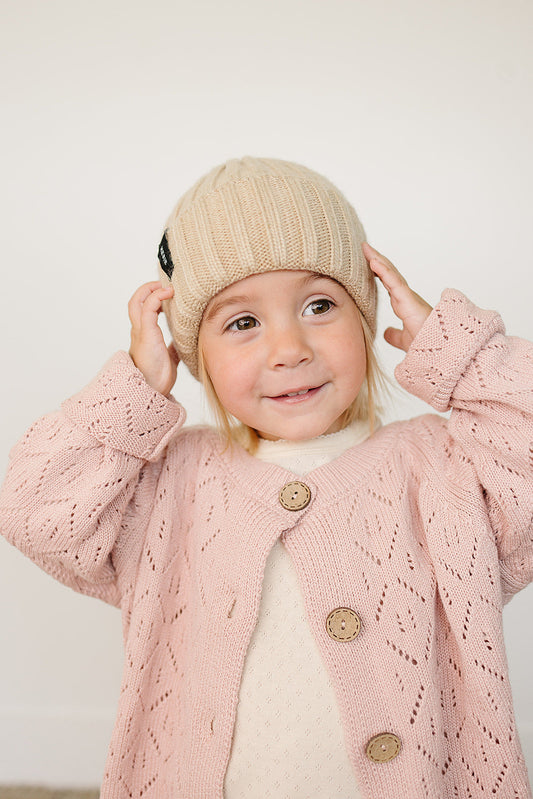 Tan Chunky Knit Beanie