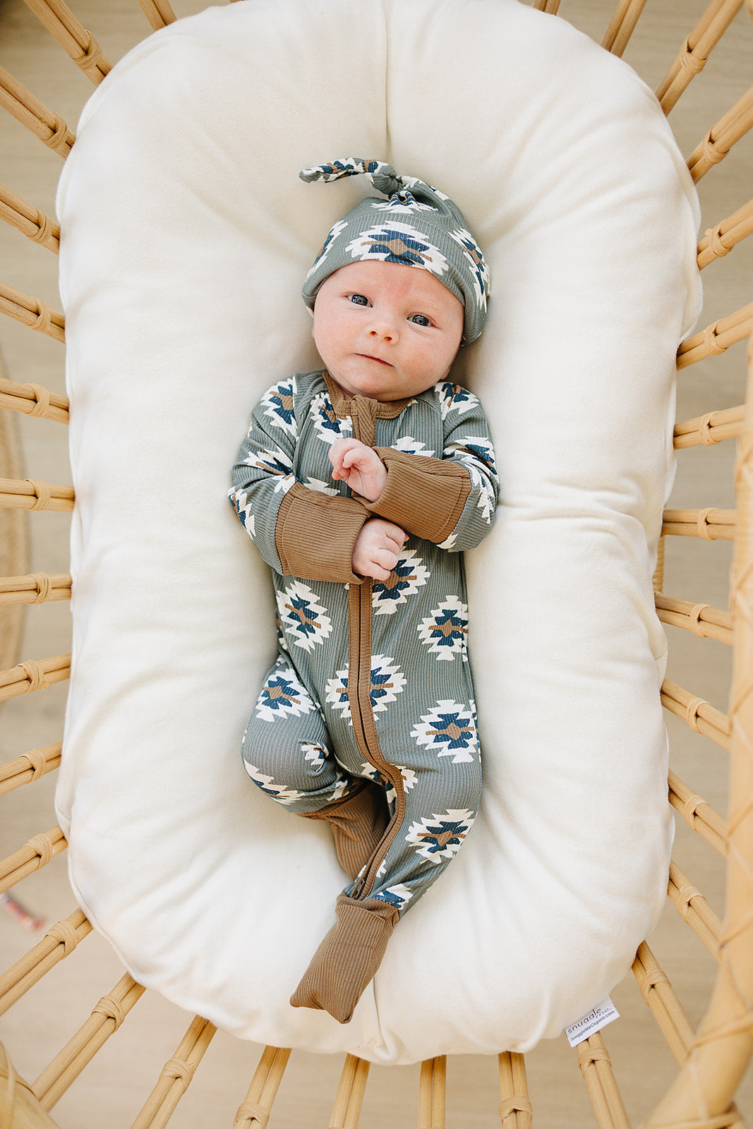 Southwest Aztec Ribbed Bamboo Zipper Pajama