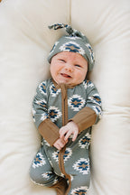 Southwest Aztec Ribbed Bamboo Zipper Pajama