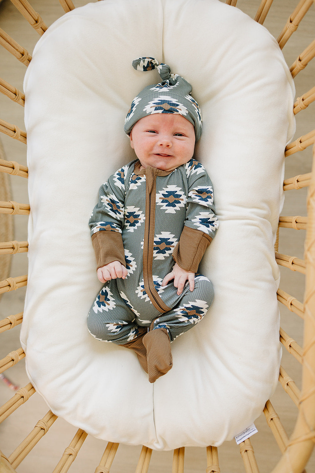 Southwest Aztec Ribbed Bamboo Zipper Pajama