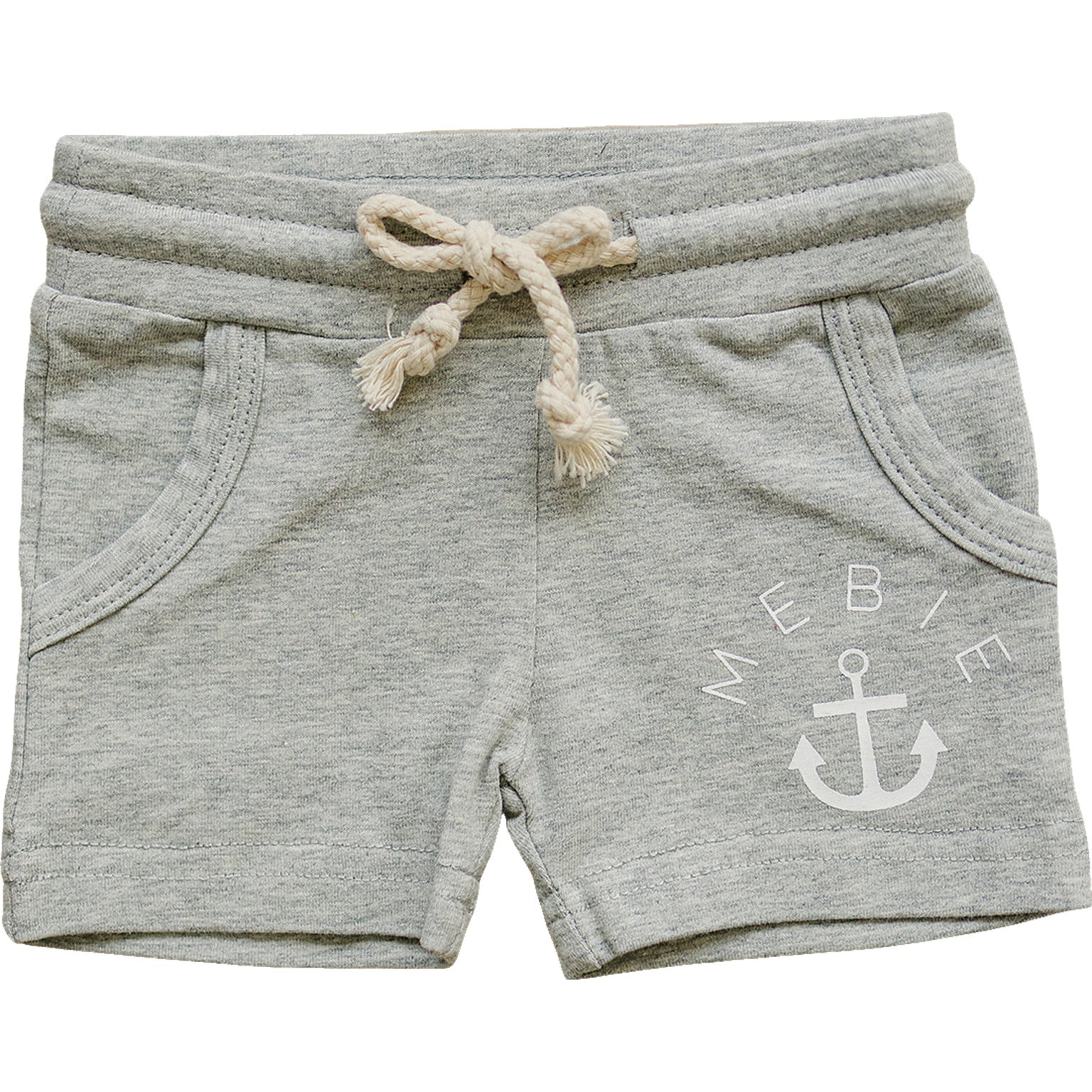 Heather Grey Cotton Pocket Shorts for Kids