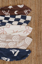 Navy Checkered Plush Blanket