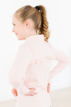SALE Zen Pink Full-Zip Ruffle Active Jacket