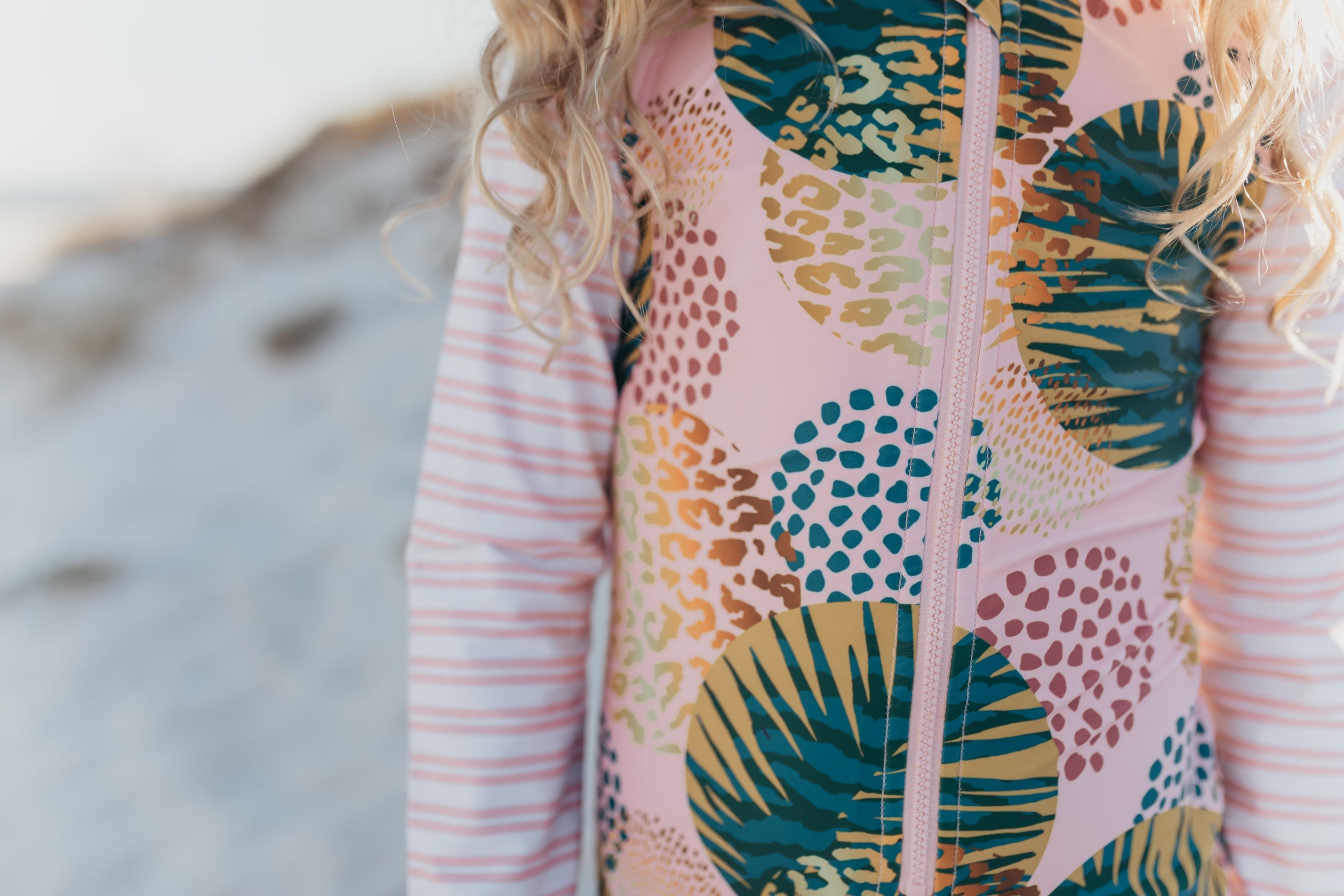 Mia Palm Leaf Zip Swimsuit