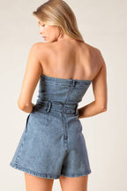 A BAR SONG DENIM ROMPER - Blissfully Lavender BoutiqueFlying Tomato