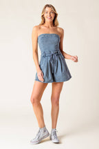 A BAR SONG DENIM ROMPER - Blissfully Lavender BoutiqueFlying Tomato
