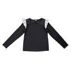 AA Pink Top with Metallic Ruffle