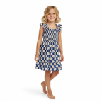 Mini Paloma Girls' Dress Shell Beach Navy
