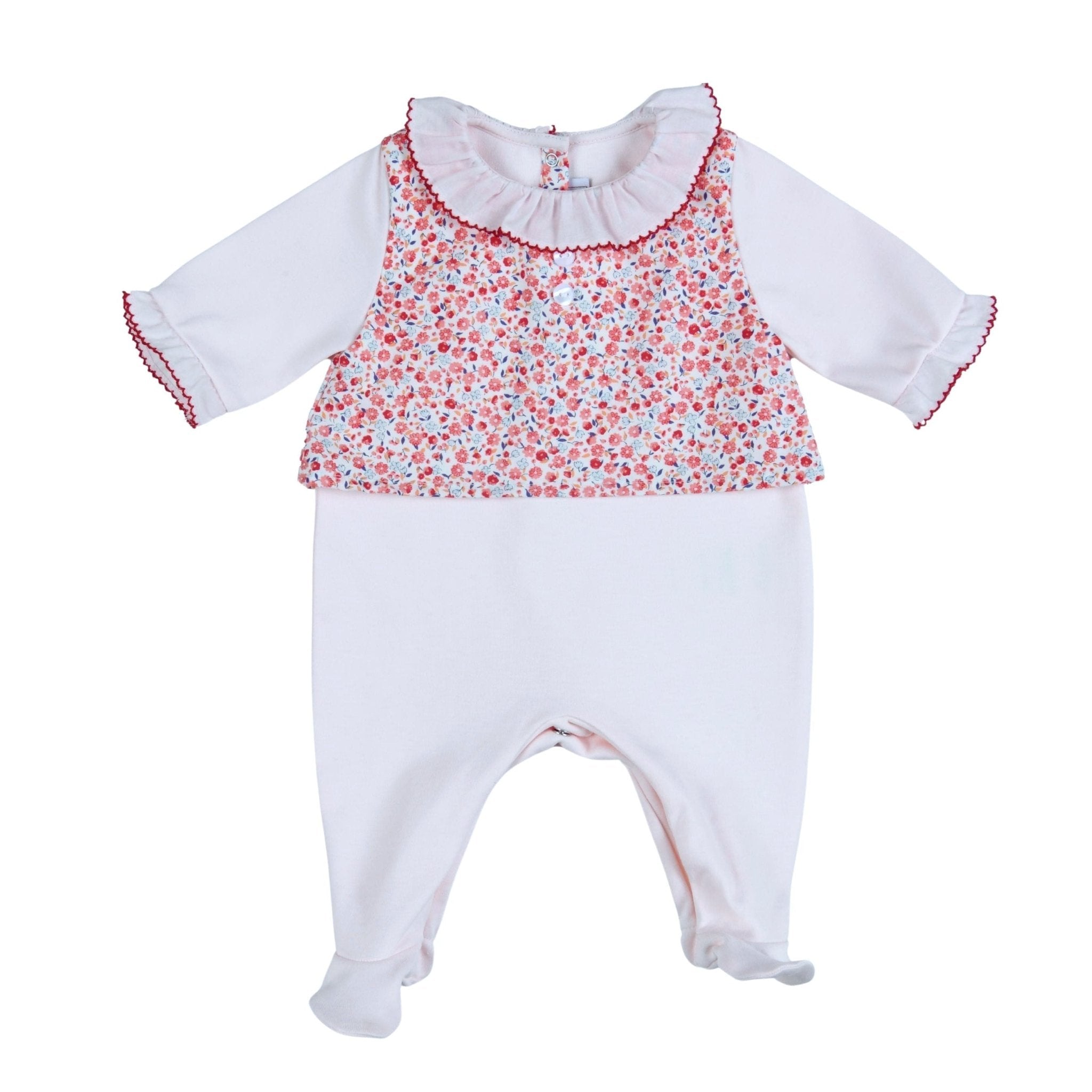 Agathe Floral Organic Cotton Footie - Blissfully Lavender BoutiqueBebe Sweeny