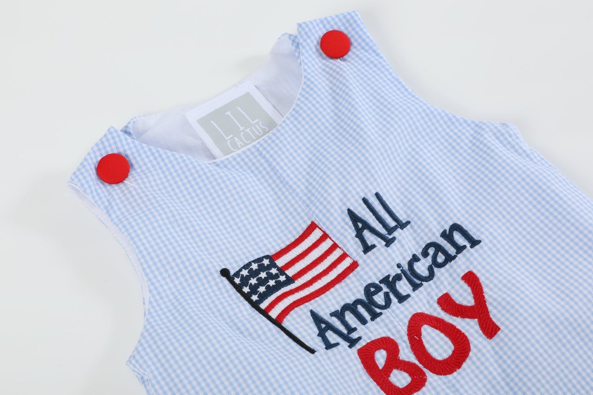 Blue Gingham Shortalls – All American Boy